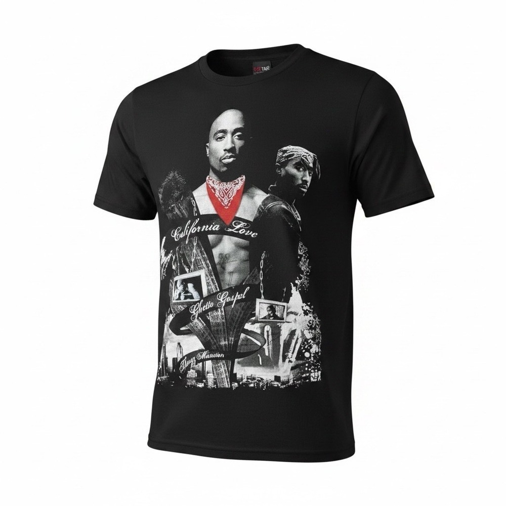 2Pac T-Shirt Mens Medium Black Thug Life Rap Hip Hop Made In The USA Rap Tee